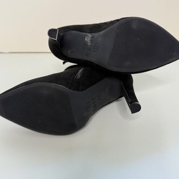 Idifu Dana Pointed Toe Stiletto High Heels Ankle Bootie Sz 6.5 Faux Suede Buckle - Picture 7 of 9